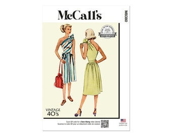 McCalls sewing pattern M8380 - vintage dress from the 1940s