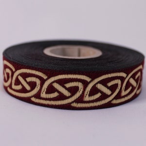 Medieval border, 1 m, Celtic knots, 19 mm, various colors bordeaux / gold