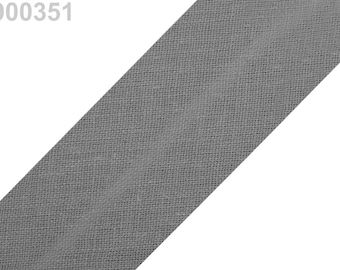 1.20EUR/meter, 3 m bias binding, cotton, 30 mm, anthracite