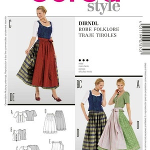 Burda Style sewing pattern - Dirndl - Skirt - Traditional blouse - Vest - No. 7870