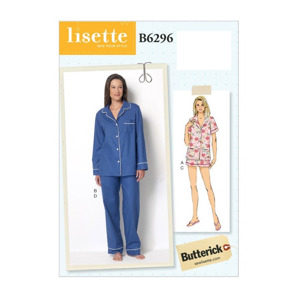 Butterick Schnittmuster - lisette - B6296 - Schlafanzug, Pyjama, Shorty