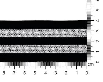 1 Meter Elastikband - Gummiband - Zierband - 40 mm - schwarz/silber