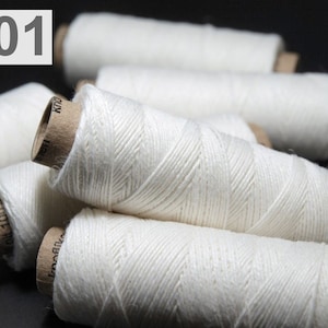white linen thread, unwaxed Linen String ,natural Warp Thread