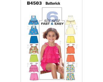 Butterick Schnittmuster - Kinder - B4503 - sommerliche Kombination aus Top, Rock, Hose