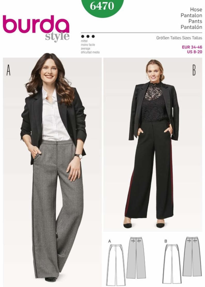 Burda Style Sewing Pattern Pants 6470 image 1