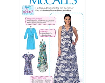 McCalls Sewing Pattern M7406 - Dress - Wrap Dress - Summer Dress