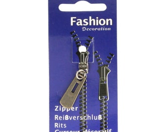 Zipper pendant - Metal - Old brass