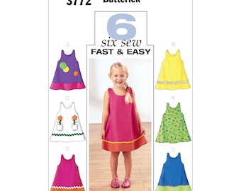 Butterick Schnittmuster - Kinder - B3772 - sommerliches, schlichtes Trägerkleid