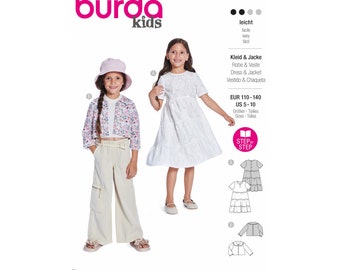 Burda Kids Schnittmuster Nr. 9225 - Kombination - Kleid und Jacke