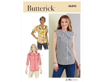 Butterick Schnittmuster - B6895 - Bluse mit großem Kragen