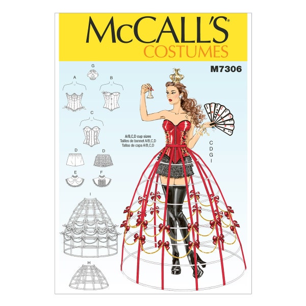 McCalls Schnittmuster M7306 - Kostüm - Reifrock - Corsage - Steampunk