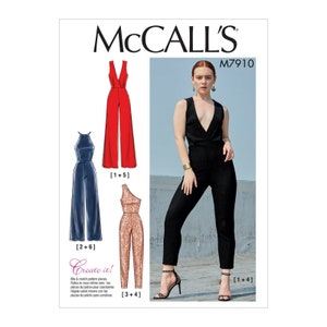 McCalls Sewing Pattern M7910 - Jumpsuit - Sleeveless - Slim Leg