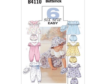 Butterick Schnittmuster - Baby Fashion - B4110 - Kombination - Kleid, Höschen, Hut, Overall