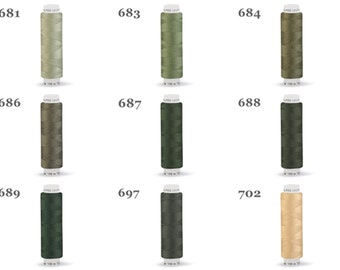 1 spool - 100 m - Polyester sewing thread - TEX 14x2 - Unipoly 120 - colors 681 - 702