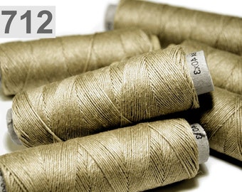 1 roll, 50 m linen yarn, yarn, thread, beige 712