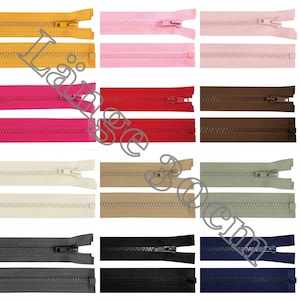 Zipper - plastic - 5 mm - divisible - 30 cm long - many colors
