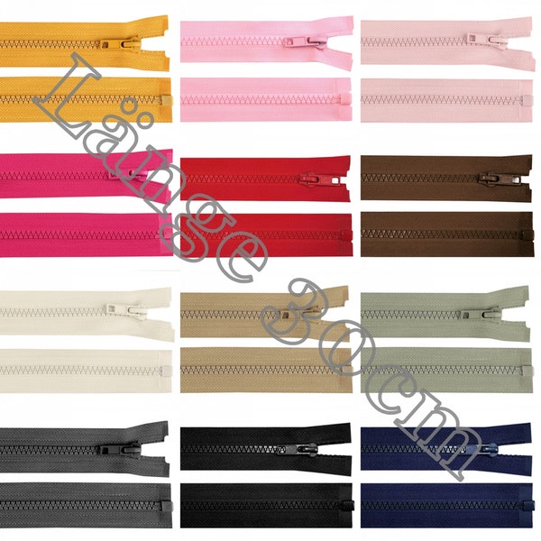 Zipper - plastic - 5 mm - separable - 30 cm long - many colors