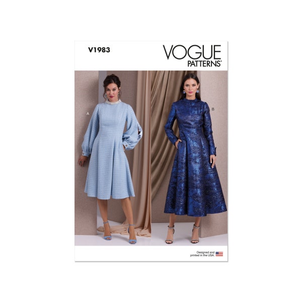 Vogue Schnittmuster V1983 - Kleid mit schön fallendem Glockenrock