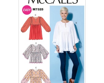 McCalls Schnittmuster M7325 - Bluse - lässige Weite - Trachtenstil