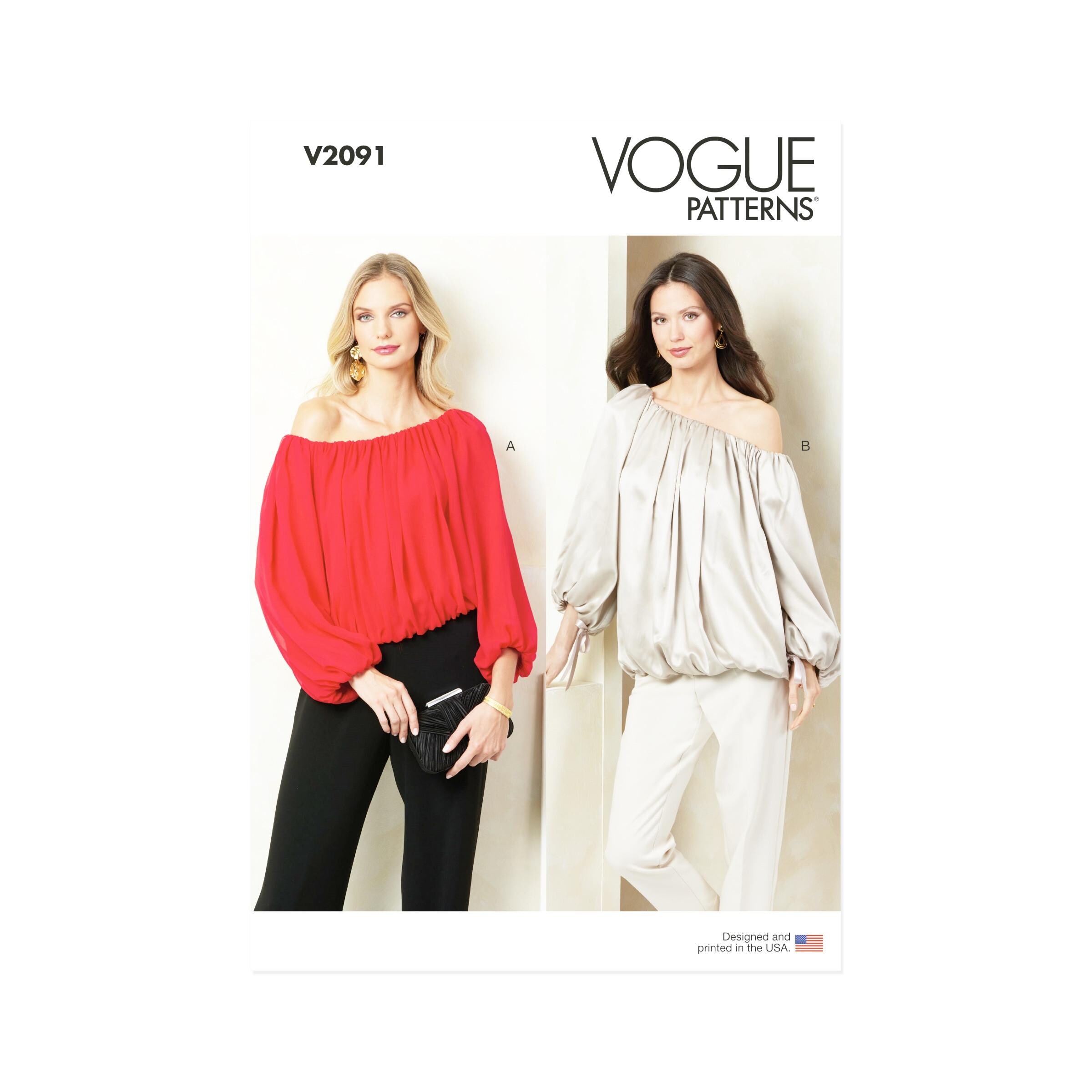 Vogue sewing pattern V2091 - How to sew a Carmen-style blouse