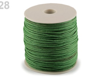 0.17EUR/ 1 m , cotton cord waxed, 1,5-2 mm, green, 10 m