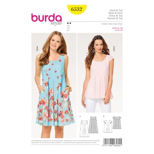 Burda Style Schnittmuster - Kleid , Hängerkleid und Top – Nr. 6532