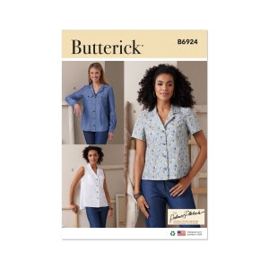 Butterick sewing pattern - B6924 - sporty shirt blouse with lapel collar