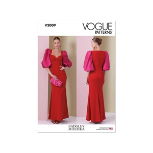 Vogue Symönster - V2009 - Aftonklänning med Puffärmar