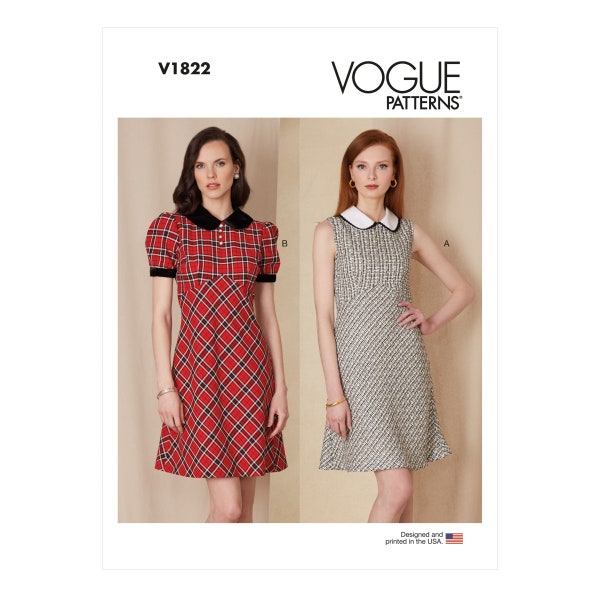 Vogue Schnittmuster V1822 - Kleid - Bubikragen - Minikleid