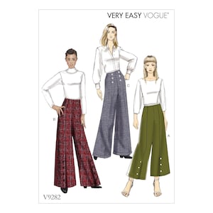 Vogue sewing pattern V9282 - Pants - wide leg - without waistband