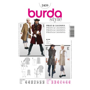 Burda Style Sewing Pattern - Historical Dress - Pirate & Cassanova - No.2459