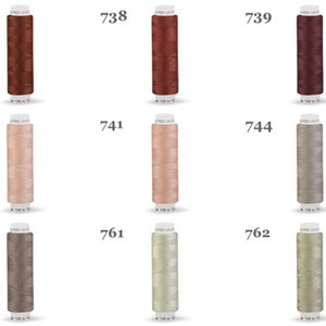 1 carretel - 100 m - linha de costura poliéster - TEX 14x2 - Unipoly 120 - cores 737 - 762