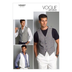 Vogue sewing pattern V8987 - Men's vest - in 3 designs