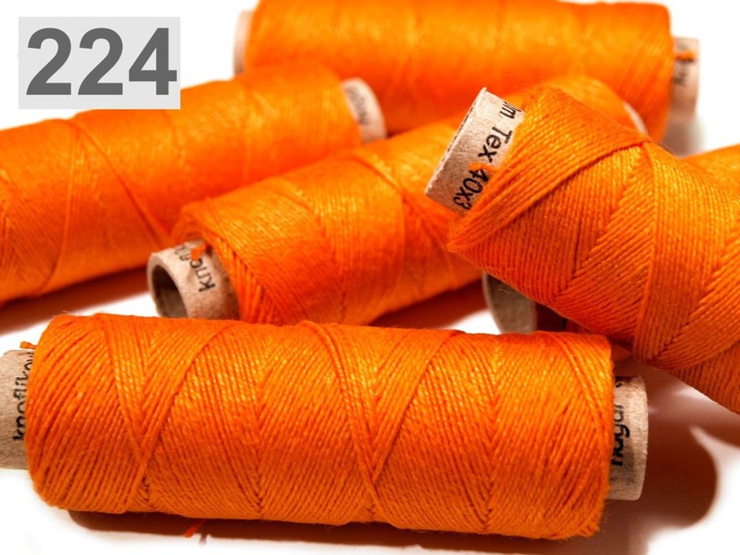 1 Roll 50 M Linen Thread Yarn Orange 224 Etsy