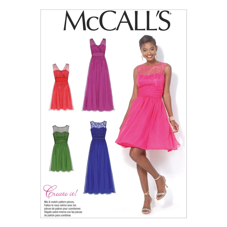 dress McCall/'s sewing pattern M7090 figurative attached skirt