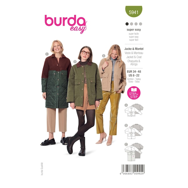 Burda Style Pattern No. 5941 - sporty jacket and classic coat