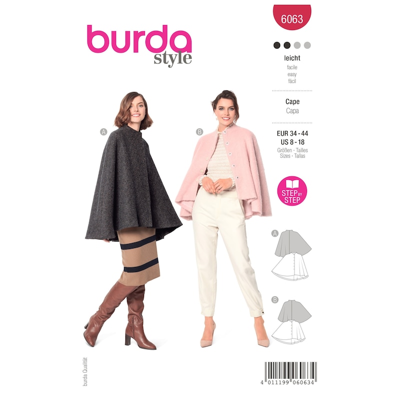 Burda Style Schnittmuster Nr. 6063 Cape Poncho Umhang Bild 1