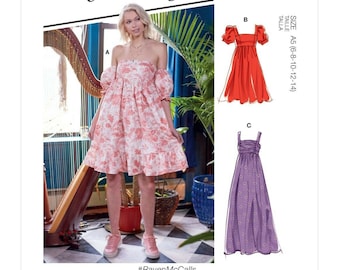 McCalls Pattern M8108 - Dress - Empire Dresses - Length & Strap Variants