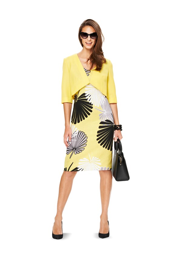 etuikleid schwarz mit jacke