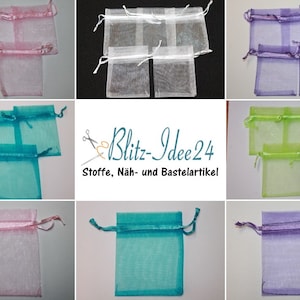 5x organza bags, tulle bags, various Colours image 1