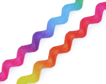 1.25Euro/Meter - 3 m rickrack - 6 mm / 10 mm - ruban tresse zigzag - multicolore