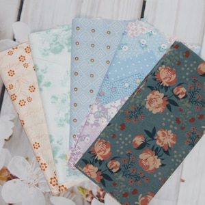 Fabric package cotton fabrics, flowers and dots, patchwork project, pastel shades, fabric package 20