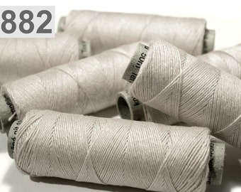 1 roll, 50 m linen thread, yarn, light gray, 882