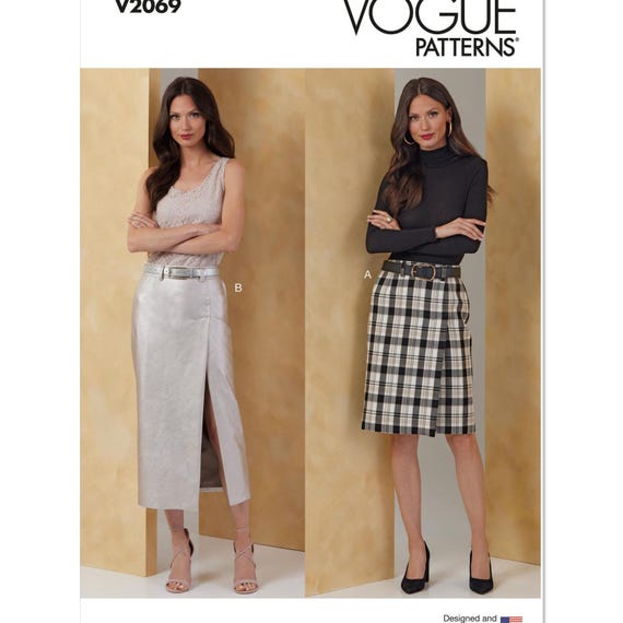 Vogue Sewing Pattern V2069 Pencil Skirt in Two Lengths UK
