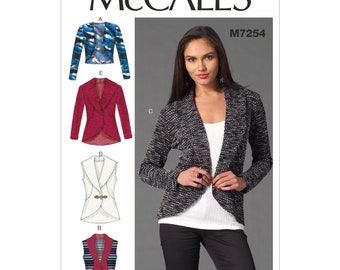 McCalls Sewing Pattern M7254 - Jacket - Vest - Bolereo