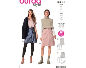 Burda Style naaipatroon nr. 5991 - rok - wijd uitlopend - knoopsluiting aan de voorkant