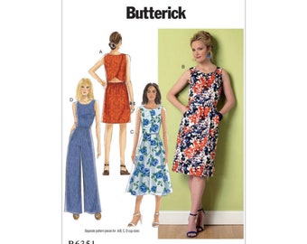 Butterick Schnittmuster - B6351 - schlichtes Sommerkleid, Overall