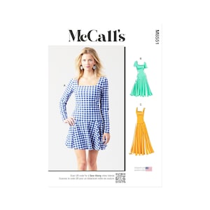 McCalls Sewing Pattern M8551 - Dress with Square Neckline
