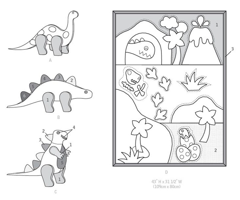 Dragon Soft Toy Pillow McCalls Sewing Pattern M7553 Dino