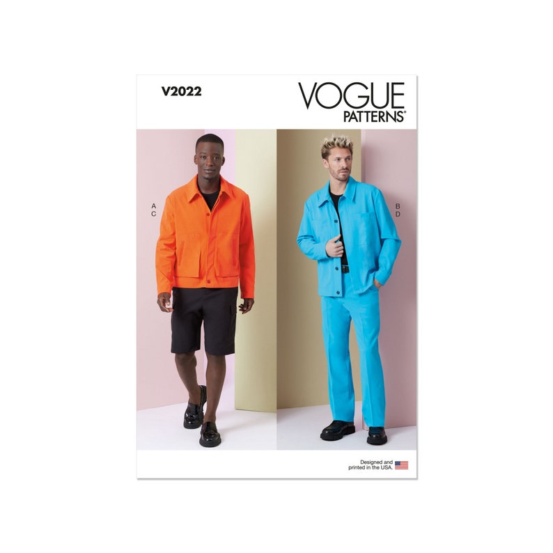 Vogue Schnittmuster V2022 sportlicher Hosenanzug für Herren Bild 1